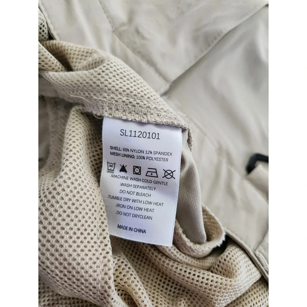 Shallowlulu Men's Size W34 L10 Nylon/Spandex Tan‎ Tactical Cargo Hiking Shorts